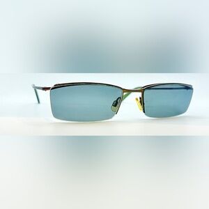 Vintage Morel 971M Brown Green Rectangular Half-Rim Sunglasses Frames Only